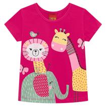 Blusa Infantil Feminino em Meia Malha Bichinhos Kyly