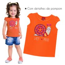 Blusa Infantil Feminino em Meia Malha Caracol Kyly