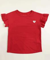 Blusa Infantil Flocada Coração Marisa Tam 4 a 10-04782