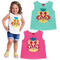 Blusa Infantil Gatinho (Branca e Amarela) KYLY