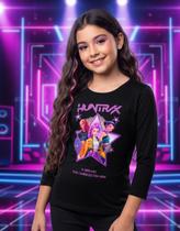 Blusa Infantil Guerreiras Kpop Huntrix Manga Longa 100 Algodão Ótima Qualidade