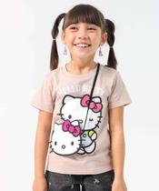 Blusa Infantil Hello Kitty Bolsinha Tam 4 a 10 Bege-50018