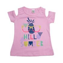 Blusa Infantil Hello Summer Rosa