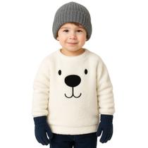Blusa Infantil Inverno Rigoroso Sherpa Urso Conforto Estilo