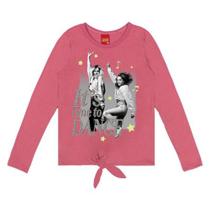 Blusa Infantil Kyly Estampada Nó Manga Longa Menina