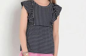 Blusa Infantil Listrada com Babado - 4