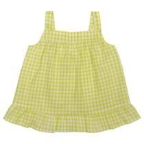 Blusa Infantil Look Jeans Bata Xadrez Amarelo