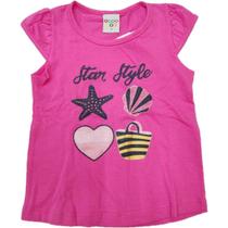 Blusa infantil m/c have fun cotton star style Blusa infantil m/c have fun cotton star style