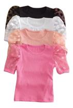 Blusa Infantil Manga Bufante Tule Blusa Infantil Manga Bufante Tule
