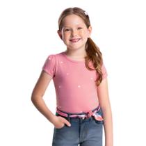 Blusa infantil manga curta bordado coração rs glinny Blusa infantil manga curta bordado coração rs glinny