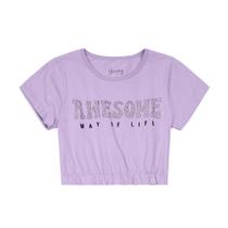 Blusa infantil manga curta cropped awesome young class ref:25567 12/18