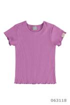 Blusa Infantil manga curta lilás neon
