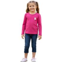 Blusa Infantil Manga Longa Básica Conforto Leve Moda - Blusa Infantil Manga Longa Básica Conforto Leve Moda -