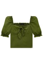 Blusa Infantil Manga Longa Bata Verde Vic&Vicky