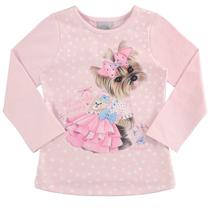 Blusa infantil manga longa cachorrinho feminina alakazoo ref: 62606 1/3