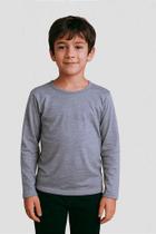 Blusa Infantil Manga Longa Cinza Mescla 100% Poliéster - Conforto e Estilo Blusa Infantil Manga Longa Cinza Mescla 100% Poliéster - Conforto e Estilo