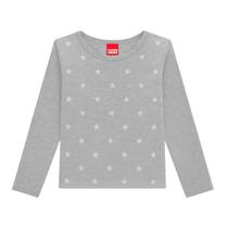 Blusa Infantil Manga Longa com Estampa de Estrelinhas Kyly