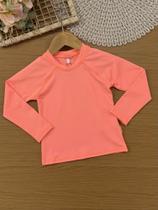 Blusa Infantil Manga Longa com Proteção Solar Kukiê Verão Laranja Neon Tamanho:6Cor:Laranja