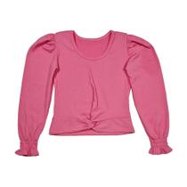 Blusa Infantil Manga Longa Cropped Mini Diva Blogueira Moda - 2L Kids