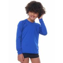 Blusa Infantil Manga Longa de Proteção UV50+ Azul Moda Praia