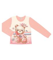Blusa Infantil Manga Longa Hello Rovitex Kids Rosa