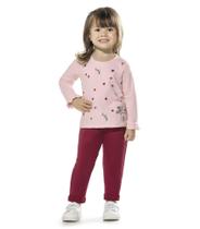 Blusa infantil manga longa meninas algodao estampa coracao - TrickNick