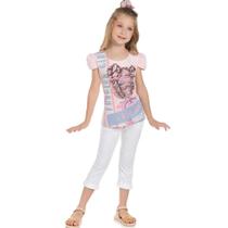 Blusa Infantil Mangas Curtas Crepe Romantic - Pic Nic Blusa Infantil Mangas Curtas Crepe Romantic - Pic Nic