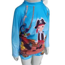 Blusa infantil masculina com sunga proteção uv 50 ouseuse