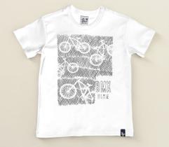 Blusa infantil masculino theo boy kids silk bike branca tamanho 12