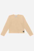 Blusa Infantil Menina Básica Bege CTV Blusa Infantil Menina Básica Bege CTV