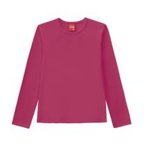 Blusa Infantil Menina Basica Manga Longa Kyly em Cotton