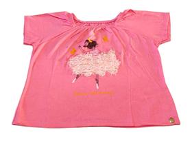 Blusa Infantil Menina Cativa Bailarina Aplique Em 3d Na Saia