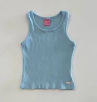 Blusa Infantil Menina Cinti Canelada Azul Com Strass Moda Verão Confortável