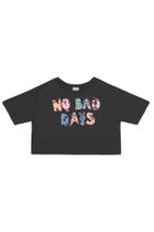 Blusa infantil menina cropped estampada Brandili