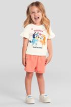 Blusa infantil menina da Bluey com glitter Brandili 1