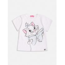 Blusa Infantil Menina Disney Marie Strass Off White Momi