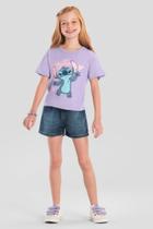 Blusa infantil menina do Stitch com glitter Brandili 1 Blusa infantil menina do Stitch com glitter Brandili 1