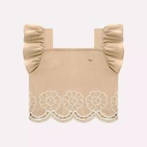 Blusa Infantil Menina em Linho Milon Cor:BegeTamanho:8