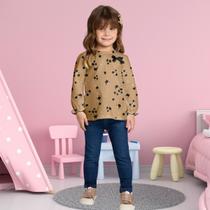 Blusa Infantil Menina Flores Inverno Cotton Confortável Sofisticado Milon 2000746 Blusa Infantil Menina Flores Inverno Cotton Confortável Sofisticado Milon 2000746