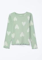 Blusa Infantil Menina Inverno Canelada Flores Verde- Hering Kids Blusa Infantil Menina Inverno Canelada Flores Verde- Hering Kids
