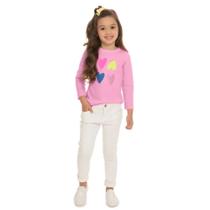Blusa Infantil Menina Inverno Corações - By Gus