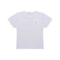 Blusa Infantil Menina Manga Curta Básica Em Cotton - Branco Blusa Infantil Menina Manga Curta Básica Em Cotton - Branco