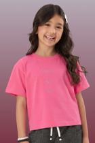 Blusa Infantil Menina Manga Curta C/Strass e Frase Rovi Kids Blusa Infantil Menina Manga Curta C/Strass e Frase Rovi Kids