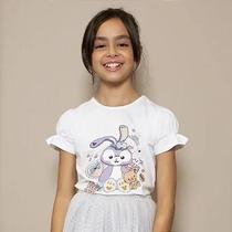 Blusa Infantil Menina Manga Curta com Babados Blusa Infantil Menina Manga Curta com Babados