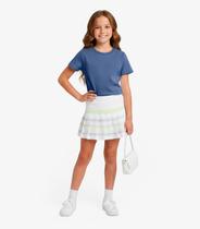Blusa Infantil Menina Manga Curta Lisa Soletex Azul Blusa Infantil Menina Manga Curta Lisa Soletex Azul