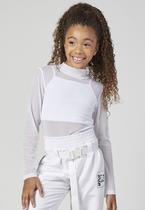 Blusa Infantil Menina Manga Longa Branca Mylu