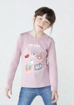 Blusa Infantil Menina Manga Longa Com Estampa