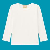 Blusa Infantil Menina Manga Longa Milon em Cotton Tamanho:4Cor:Off White