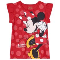Blusa Infantil Menina Meia Malha Minnie Vermelho - Brandili Blusa Infantil Menina Meia Malha Minnie Vermelho - Brandili
