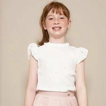 Blusa Infantil Menina Pérolas